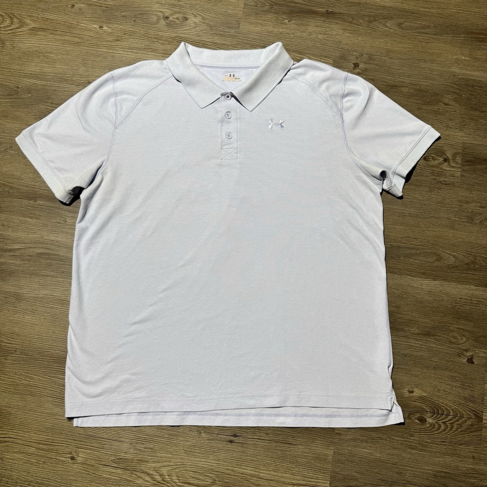 Under Armour AllSeasonGear Polo Shirt Men's XXL Light Blue Golf Performance